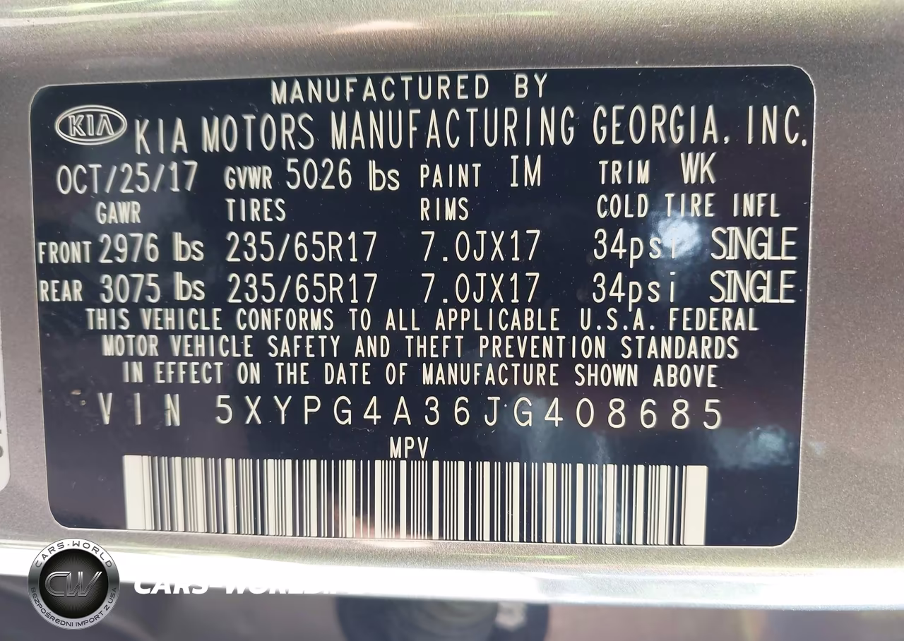 2018 Kia Sorento 2.4L L VIN:5XYPG4A36JG408685 - 9