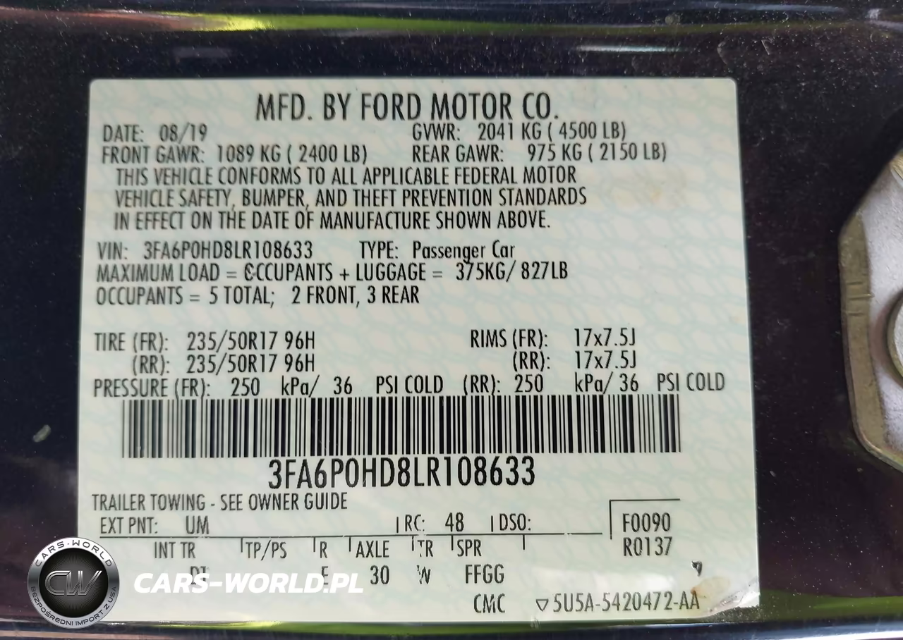 2020 Ford Fusion Se VIN:3FA6P0HD8LR108633 - 9