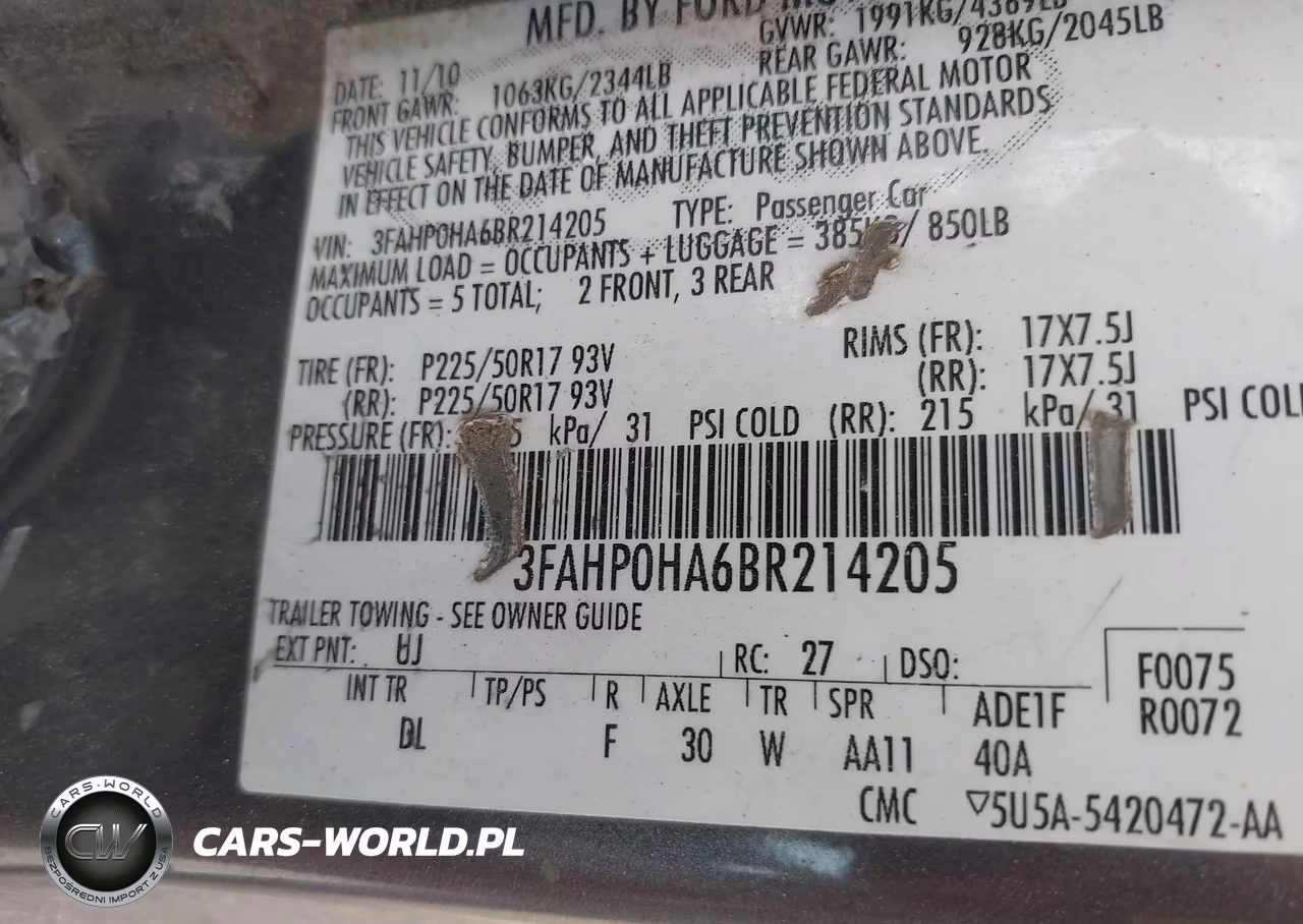 2011 Ford Fusion Se VIN:3FAHP0HA6BR214205 - 9