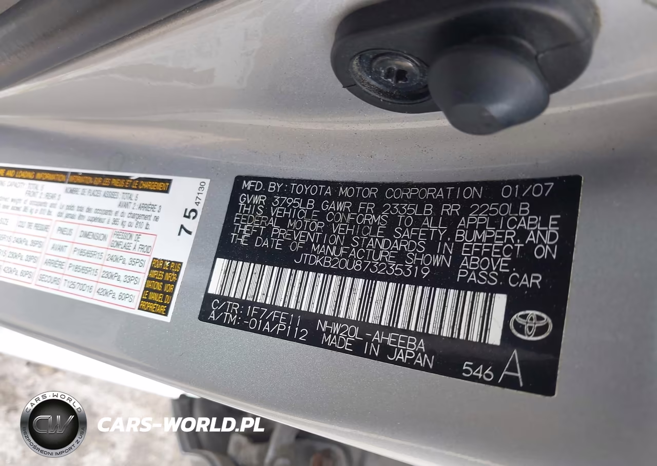2007 Toyota Prius VIN:JTDKB20U873235319 - 9