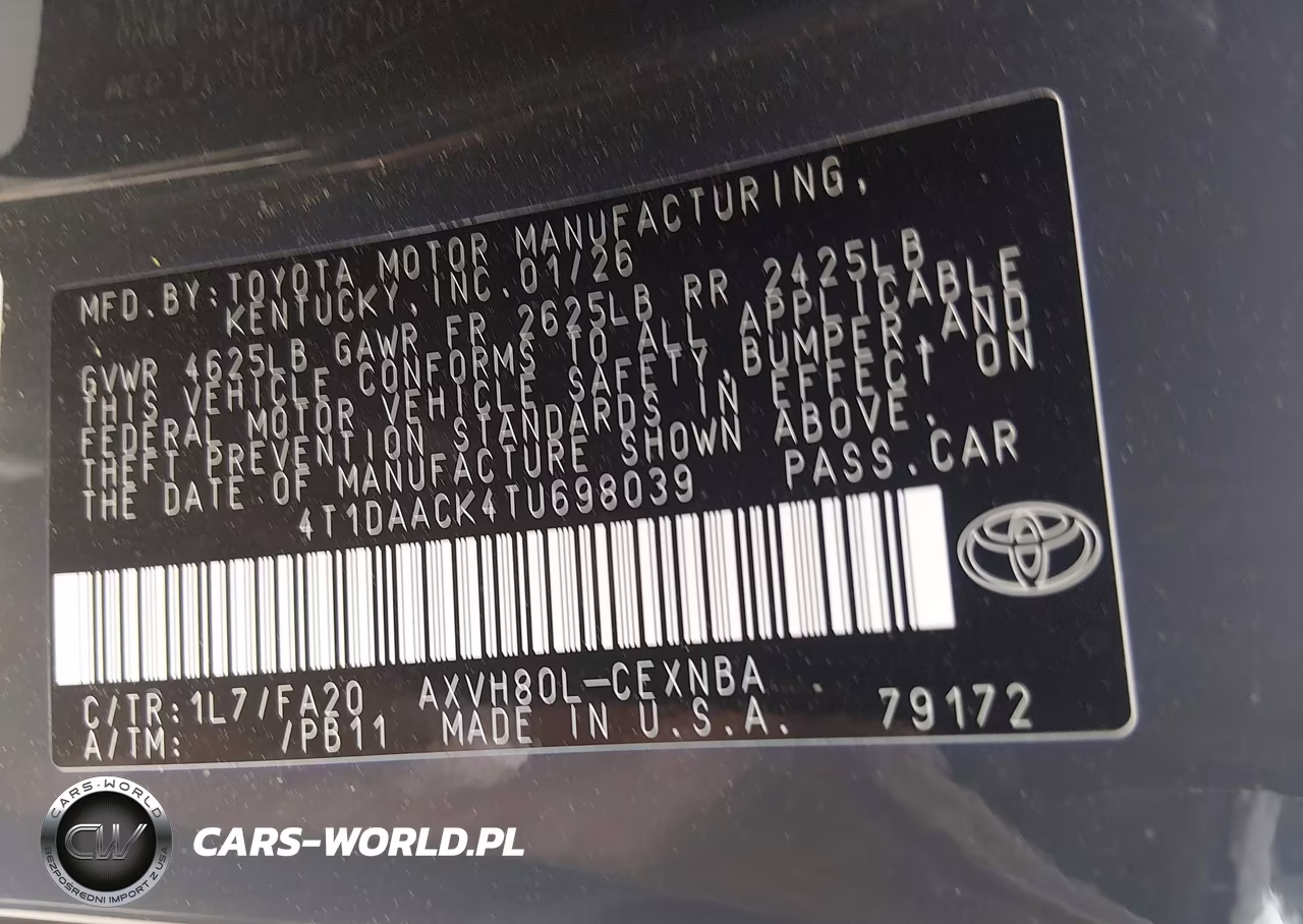 2026 Toyota Camry Le VIN:4T1DAACK4TU698039 - 9