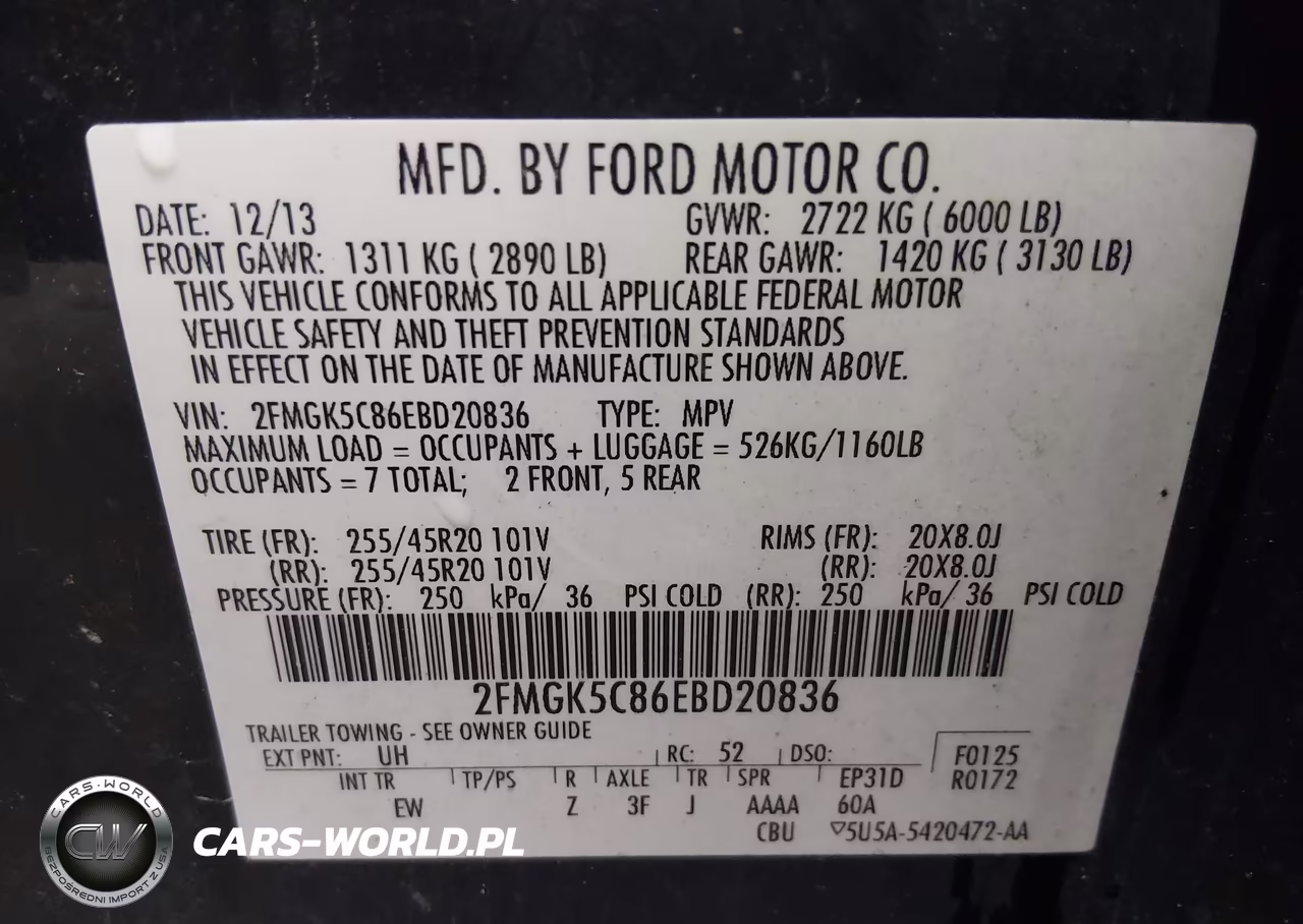 2014 Ford Flex Sel VIN:2FMGK5C86EBD20836 - 9