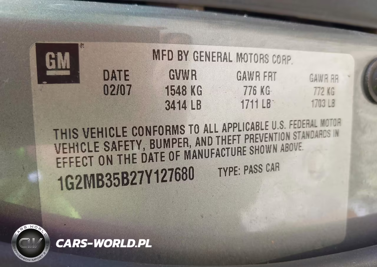 2007 Pontiac Solstice VIN:1G2MB35B27Y127680 - 9