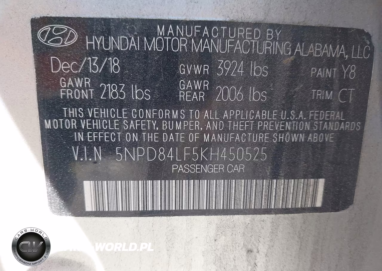 2019 Hyundai Elantra Sel VIN:5NPD84LF5KH450525 - 9