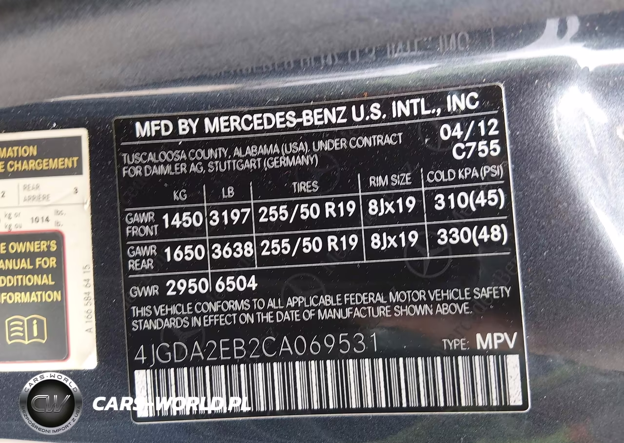 2012 Mercedes-Benz Ml 350 Bluetec 4Matic VIN:4JGDA2EB2CA069531 - 9