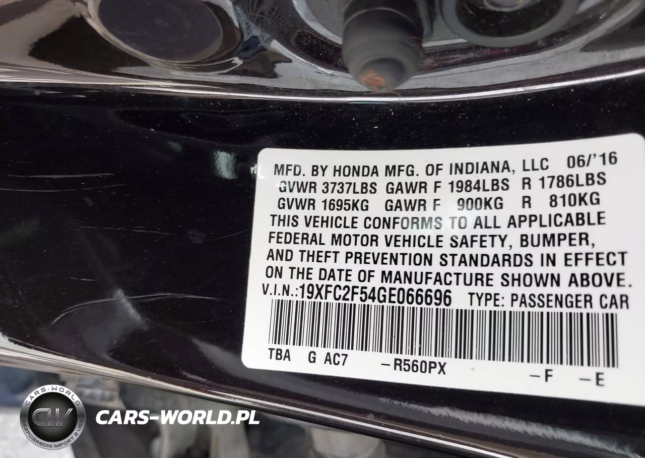 2016 Honda Civic Lx VIN:19XFC2F54GE066696 - 9