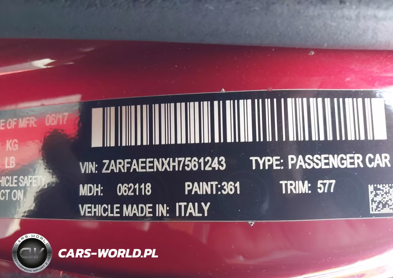 2017 Alfa Romeo Giulia Ti Awd VIN:ZARFAEENXH7561243 - 9