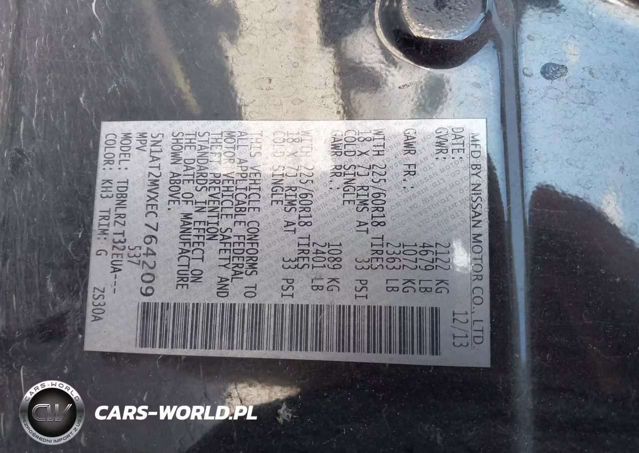 2014 Nissan Rogue Sl VIN:5N1AT2MVXEC764209 - 9