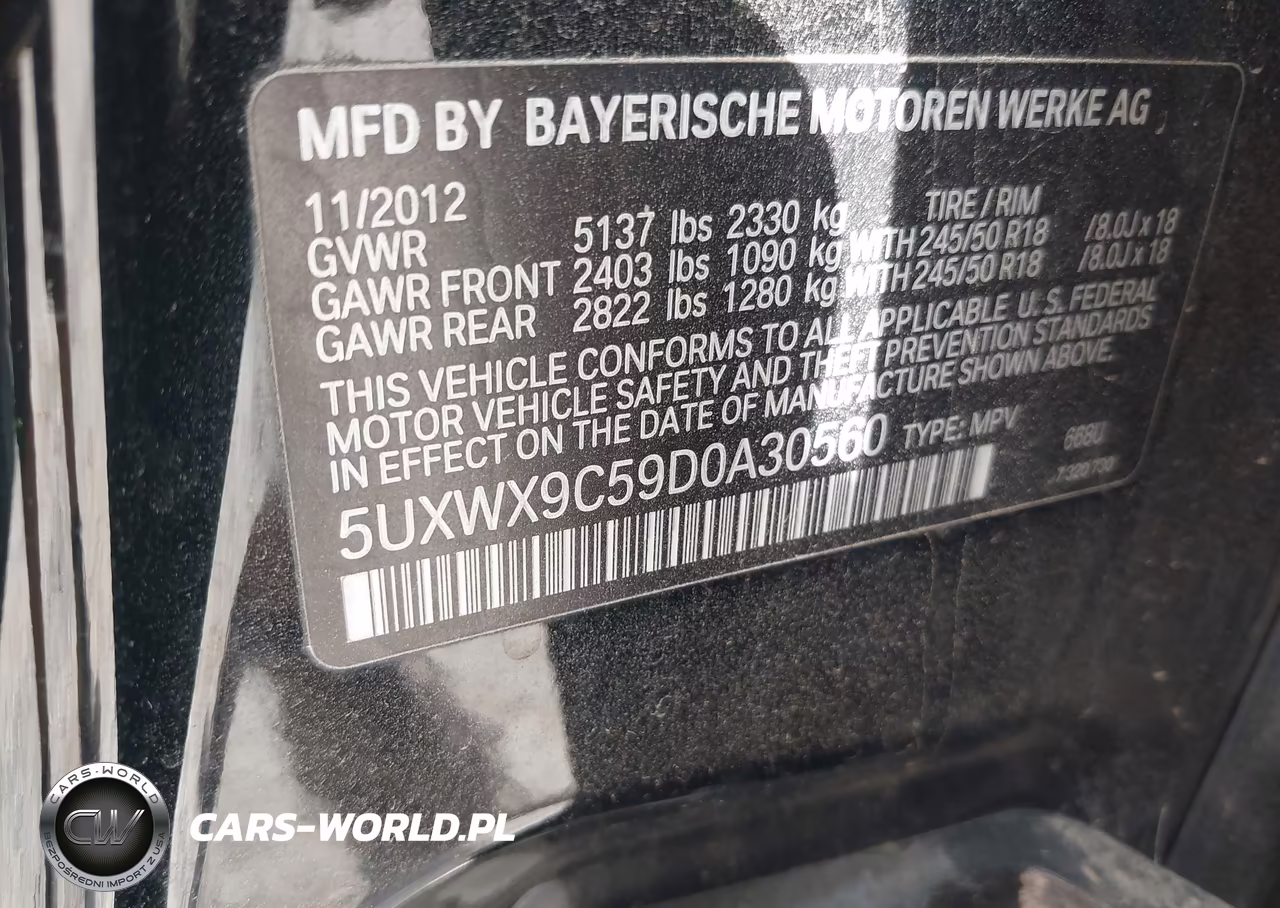 2013 BMW X3 xDrive28I VIN:5UXWX9C59D0A30560 - 9