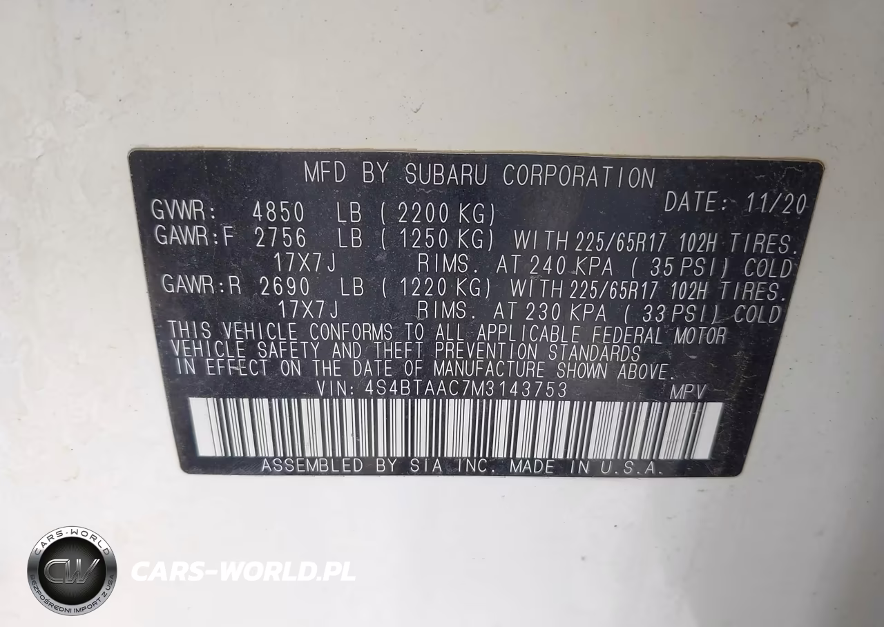 2021 Subaru Outback VIN:4S4BTAAC7M3143753 - 9