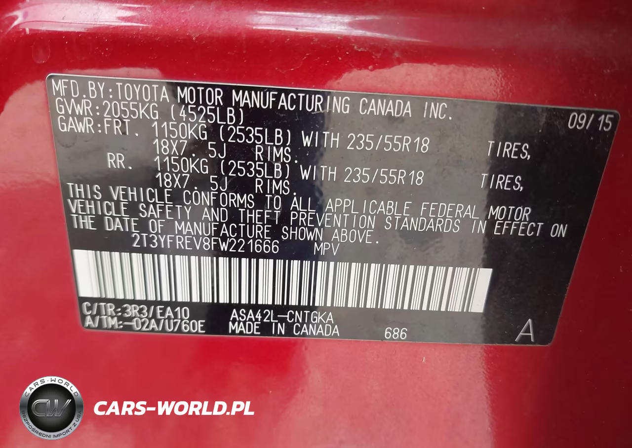 2015 Toyota Rav4 Limited VIN:2T3YFREV8FW221666 - 9