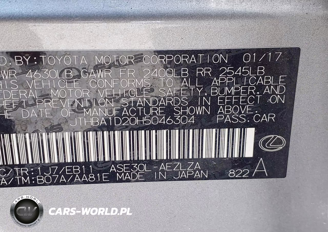 2017 Lexus Is 200T VIN:JTHBA1D20H5046304 - 9