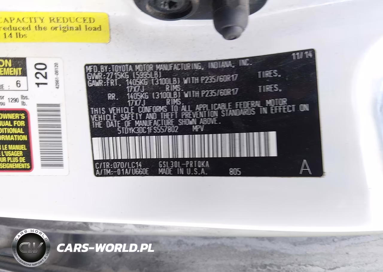 2015 Toyota Sienna Xle Premium 8 Passenger VIN:5TDYK3DC1FS557802 - 9