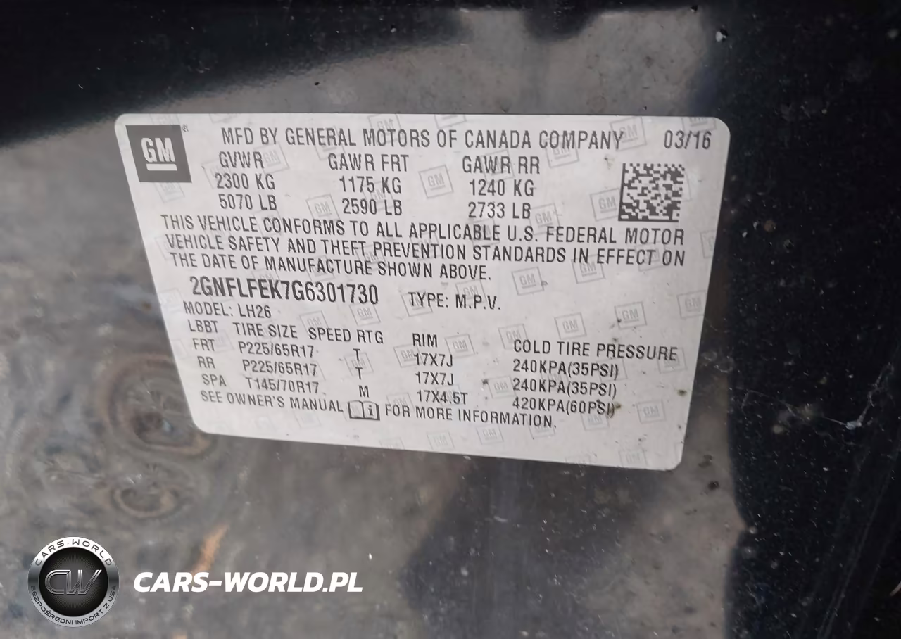2016 Chevrolet Equinox Lt VIN:2GNFLFEK7G6301730 - 9