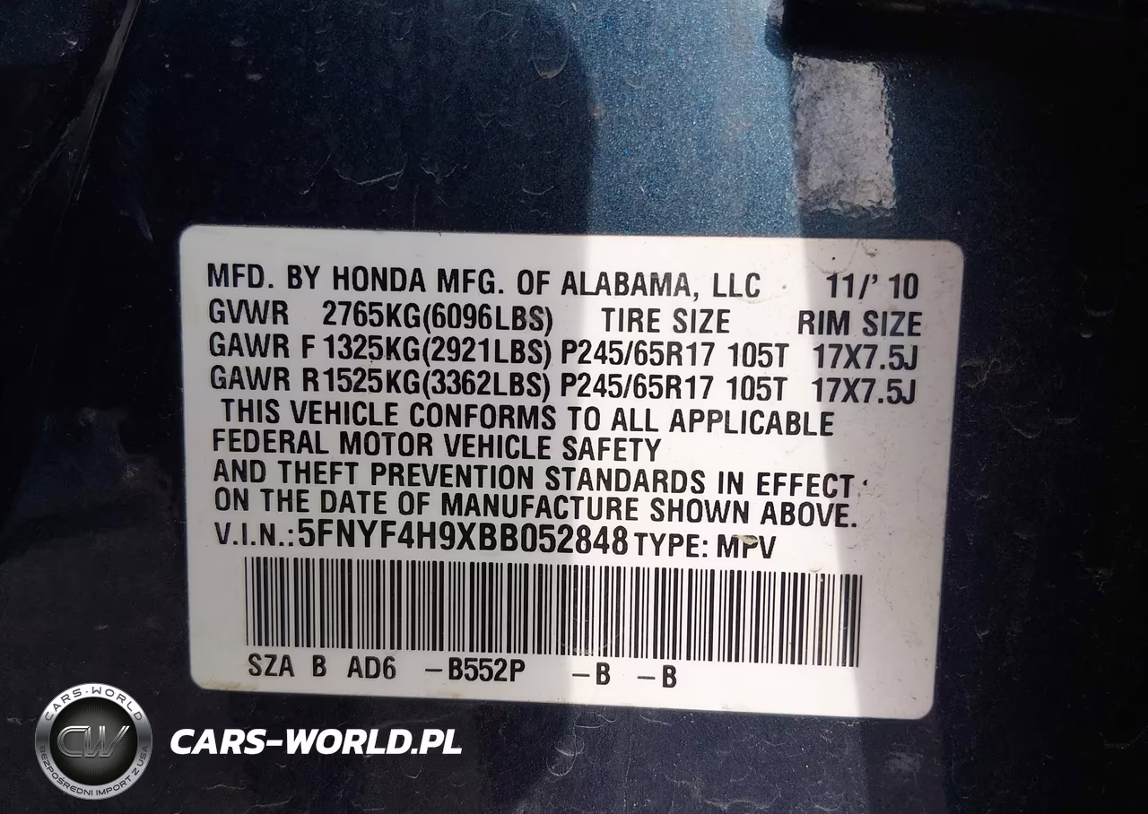2011 Honda Pilot Touring VIN:5FNYF4H9XBB052848 - 9