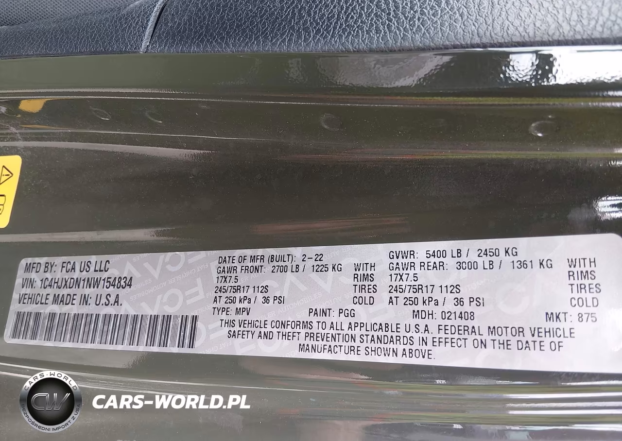 2022 Jeep Wrangler Unlimited Sport S 4X4 VIN:1C4HJXDN1NW154834 - 9