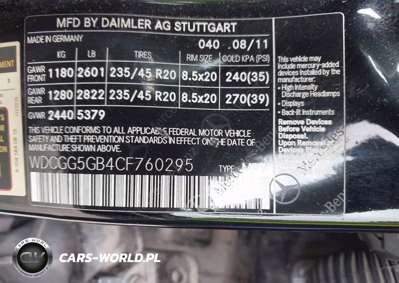 2012 Mercedes-Benz Glk 350 VIN:WDCGG5GB4CF760295 - 9