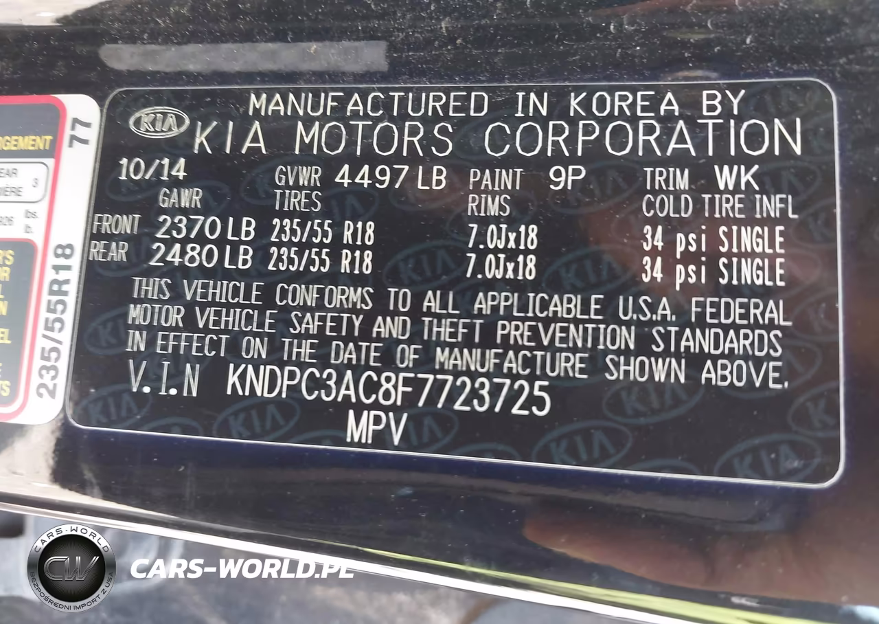 2015 Kia Sportage Ex VIN:KNDPC3AC8F7723725 - 9