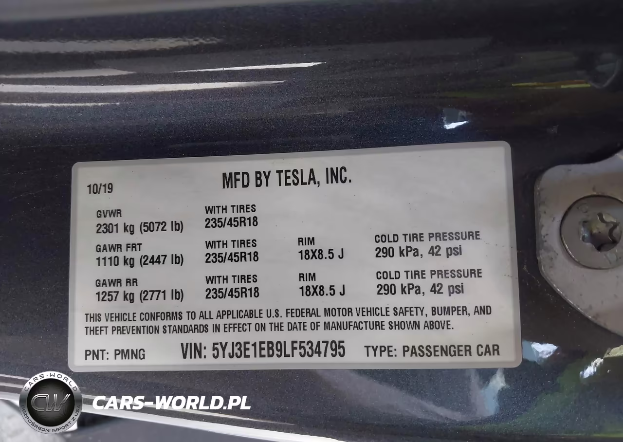 2020 Tesla Model 3 Long Range Dual Motor All-Wheel Drive VIN:5YJ3E1EB9LF534795 - 9