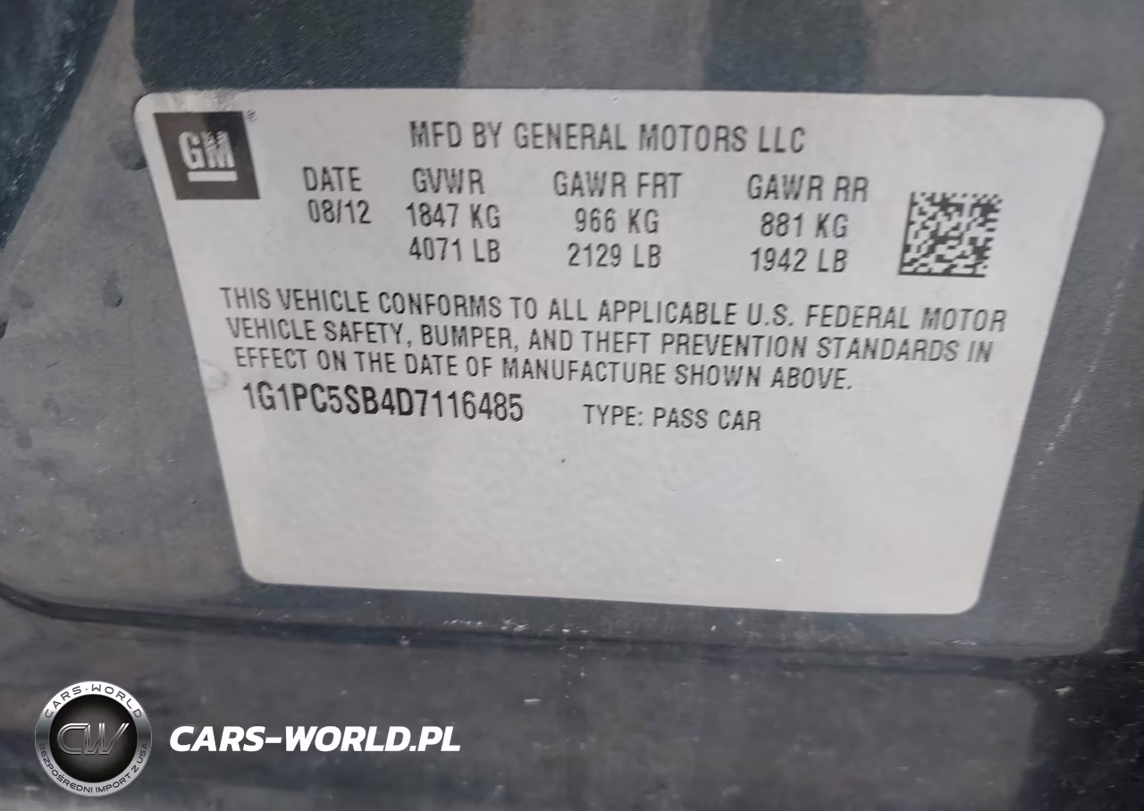 2013 Chevrolet Cruze 1Lt Auto VIN:1G1PC5SB4D7116485 - 9