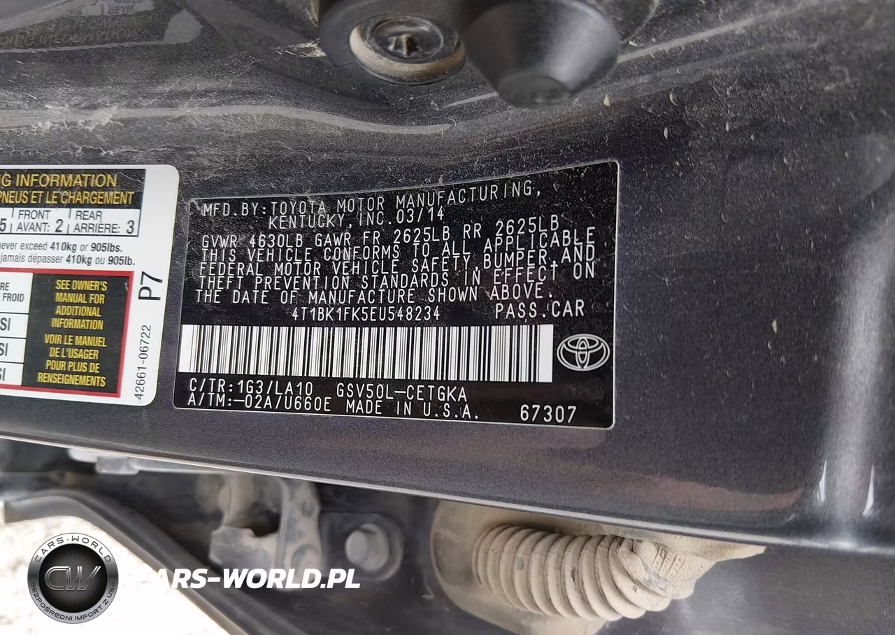 2014 Toyota Camry Xle V6 VIN:4T1BK1FK5EU548234 - 9