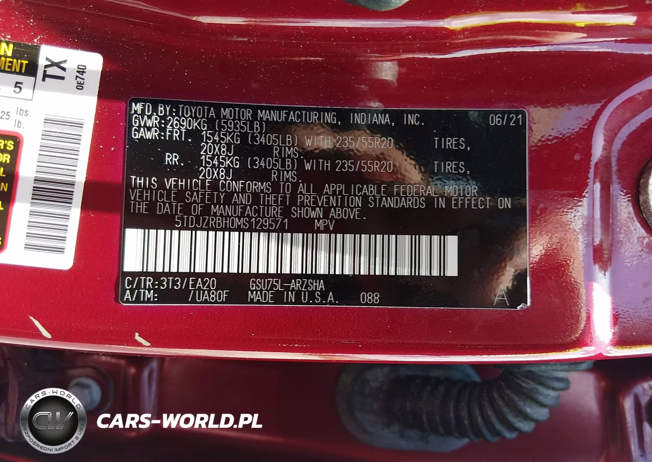 2021 TOYOTA HIGHLANDER XSE VIN:5TDJZRBH0MS129571 - 9