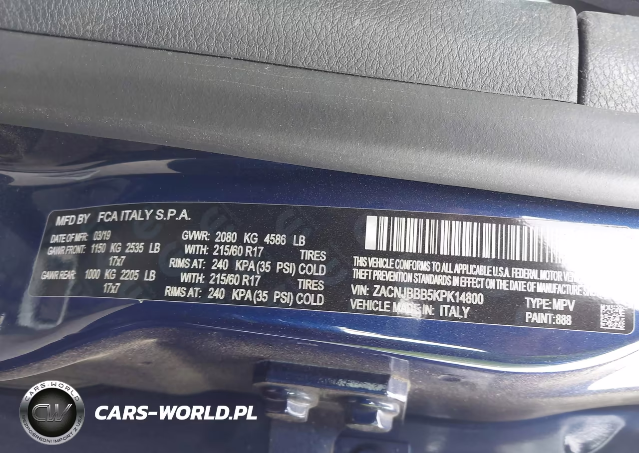 2019 Jeep Renegade Altitude 4X4 VIN:ZACNJBBB5KPK14800 - 9