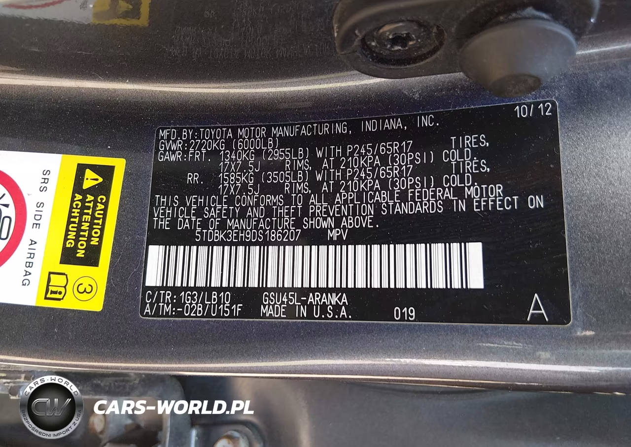 2013 Toyota Highlander Se V6 VIN:5TDBK3EH9DS186207 - 9