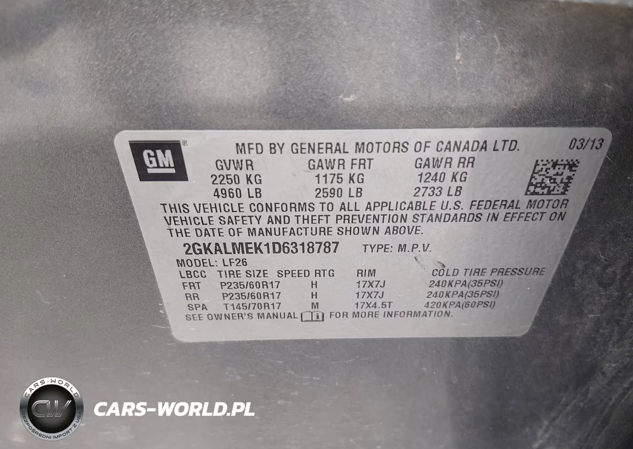 2013 GMC Terrain Sle-1 VIN:2GKALMEK1D6318787 - 9