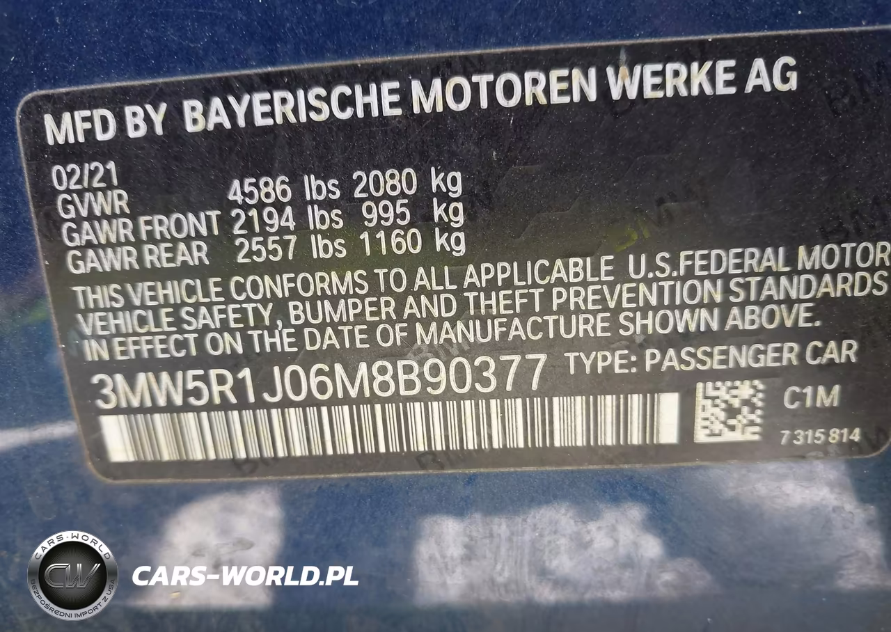 2021 BMW 330I VIN:3MW5R1J06M8B90377 - 9