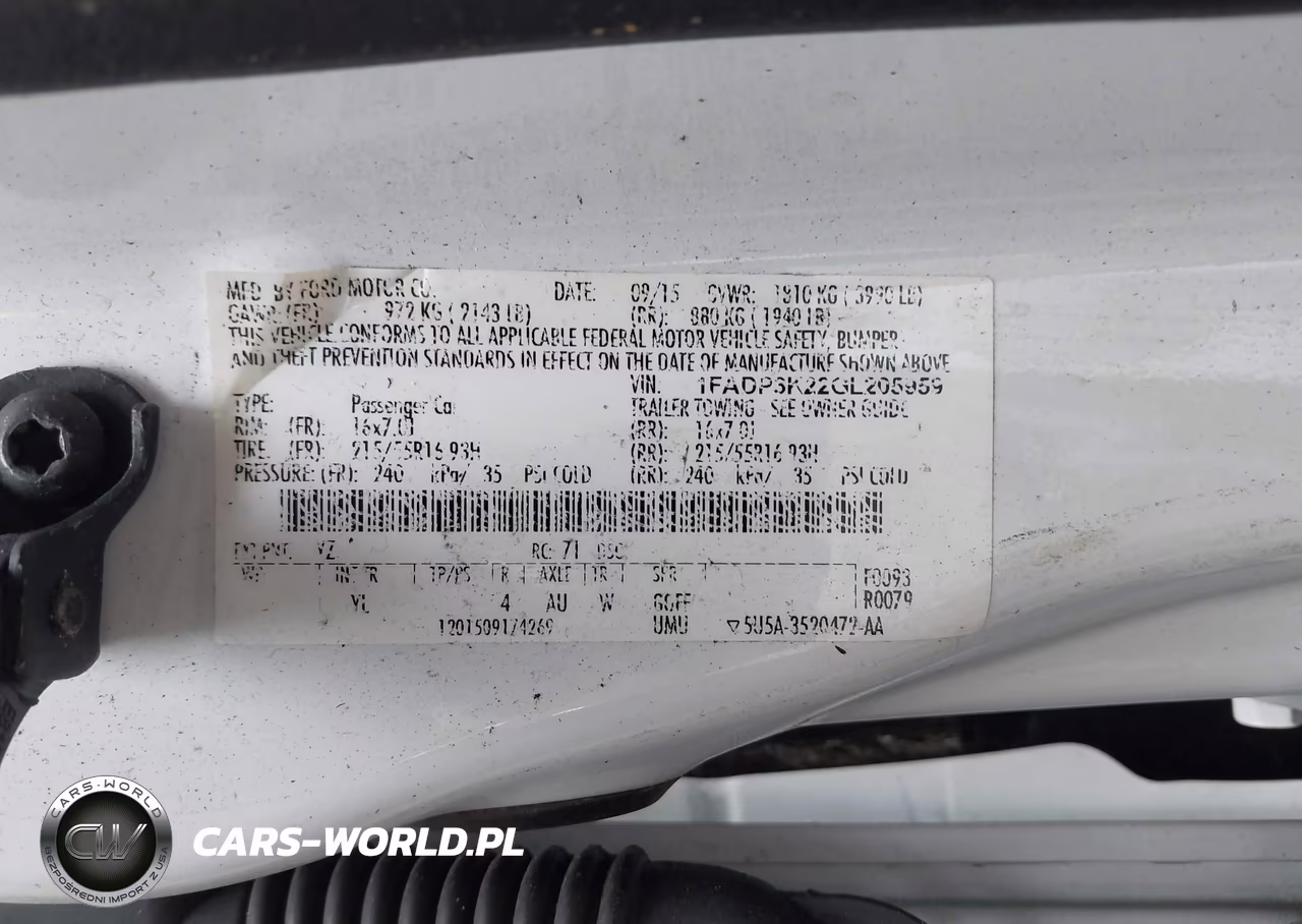 2016 Ford Focus Se VIN:1FADP3K22GL205959 - 9