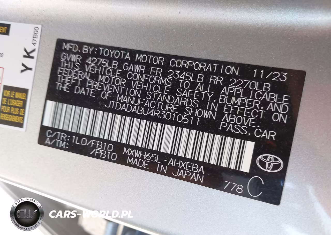 2024 Toyota Prius Le Awd-E VIN:JTDADABU4R3010511 - 9