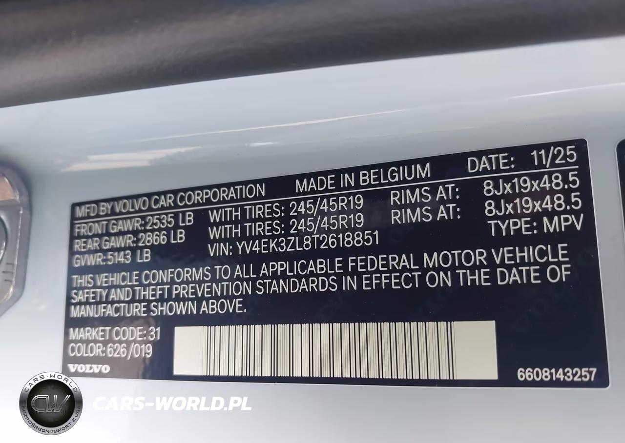 2026 Volvo Ex30 Ultra Twin Motor Performance, Fully Electric VIN:YV4EK3ZL8T2618851 - 9