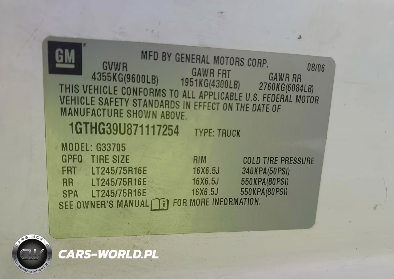 2007 GMC Savana Work Van VIN:1GTHG39U871117254 - 9