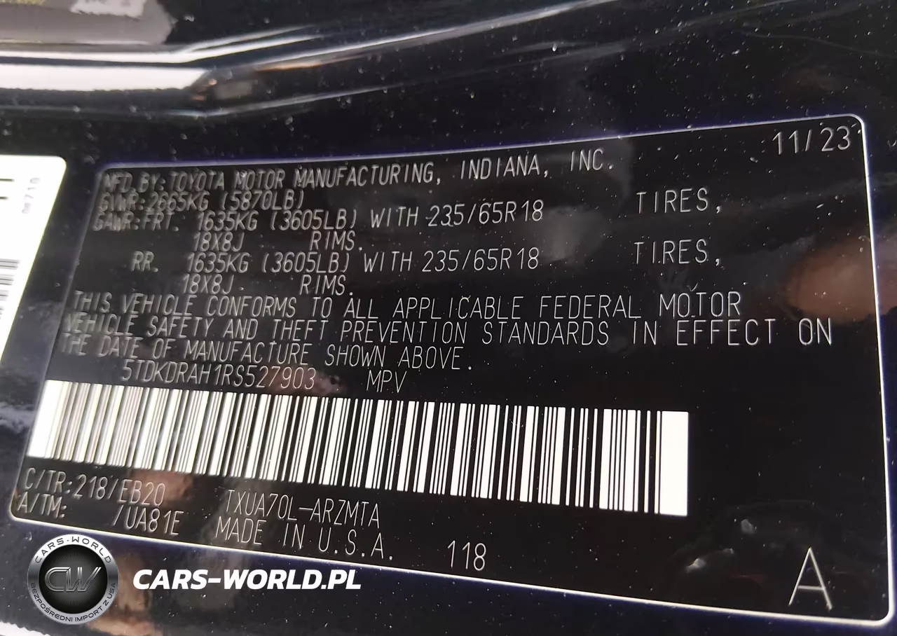 2024 Toyota Highlander Xle VIN:5TDKDRAH1RS527903 - 9