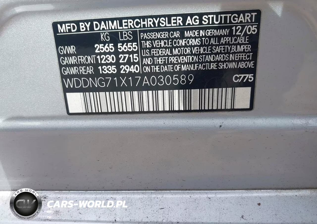 2007 Mercedes-Benz S 550 VIN:WDDNG71X17A030589 - 9