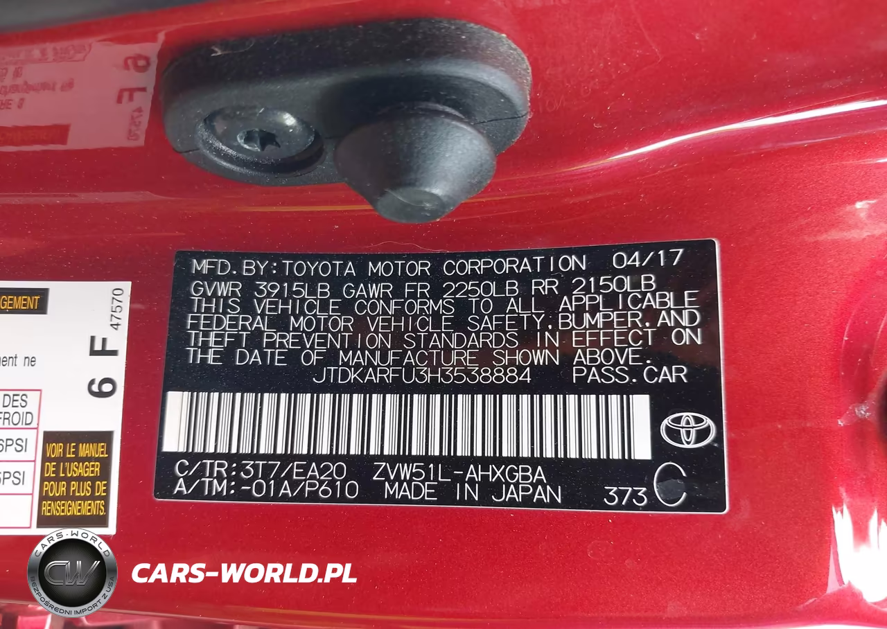 2017 Toyota Prius Four VIN:JTDKARFU3H3538884 - 9