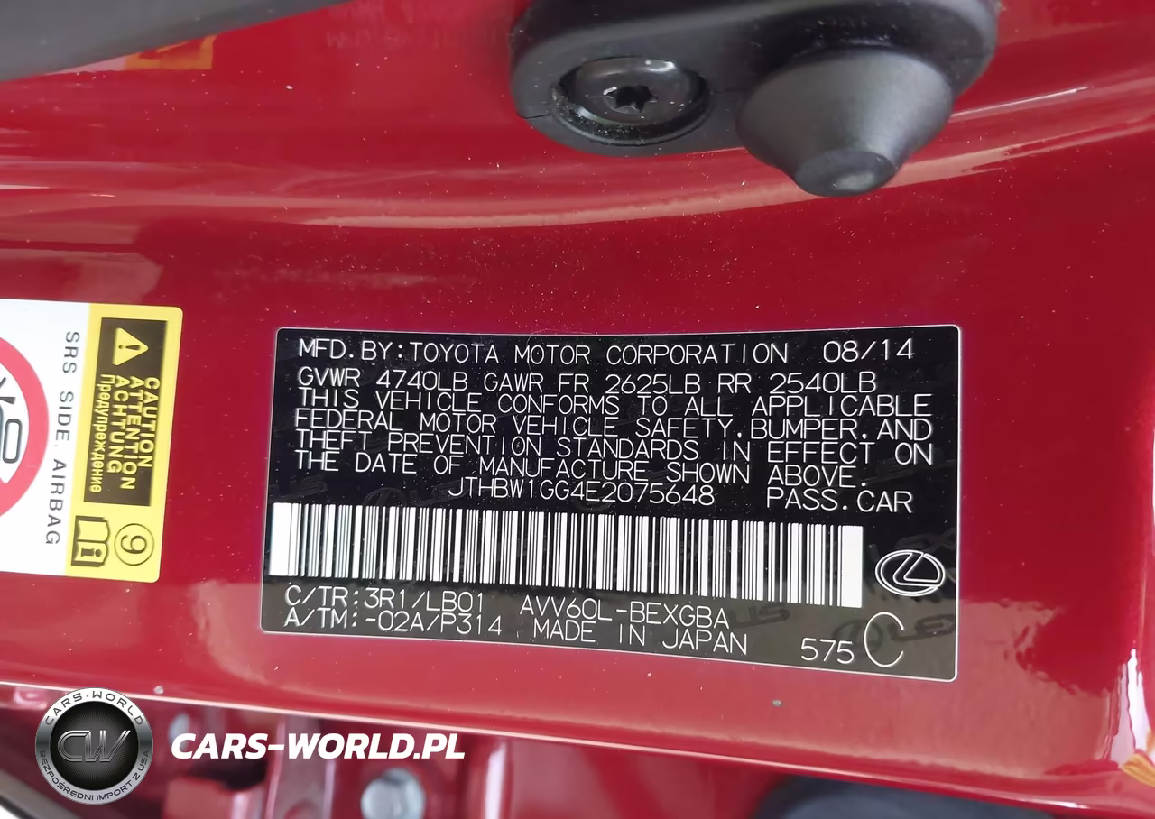 2014 Lexus Es 300H VIN:JTHBW1GG4E2075648 - 9
