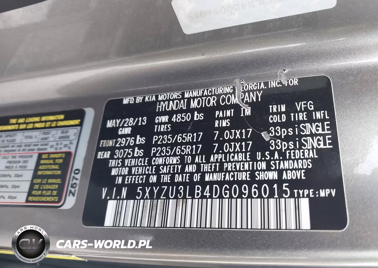 2013 Hyundai Santa Fe Sport VIN:5XYZU3LB4DG096015 - 9