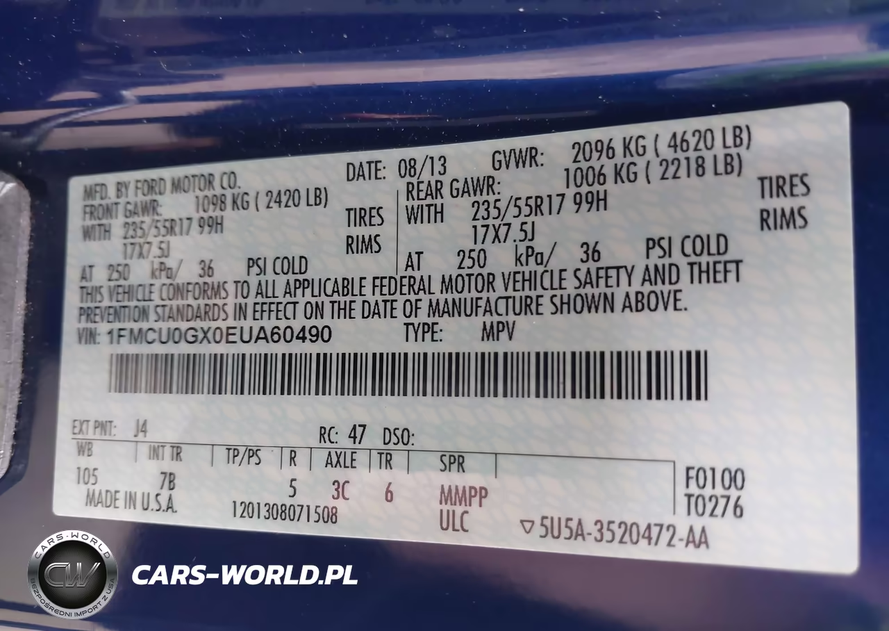 2014 Ford Escape Se VIN:1FMCU0GX0EUA60490 - 9