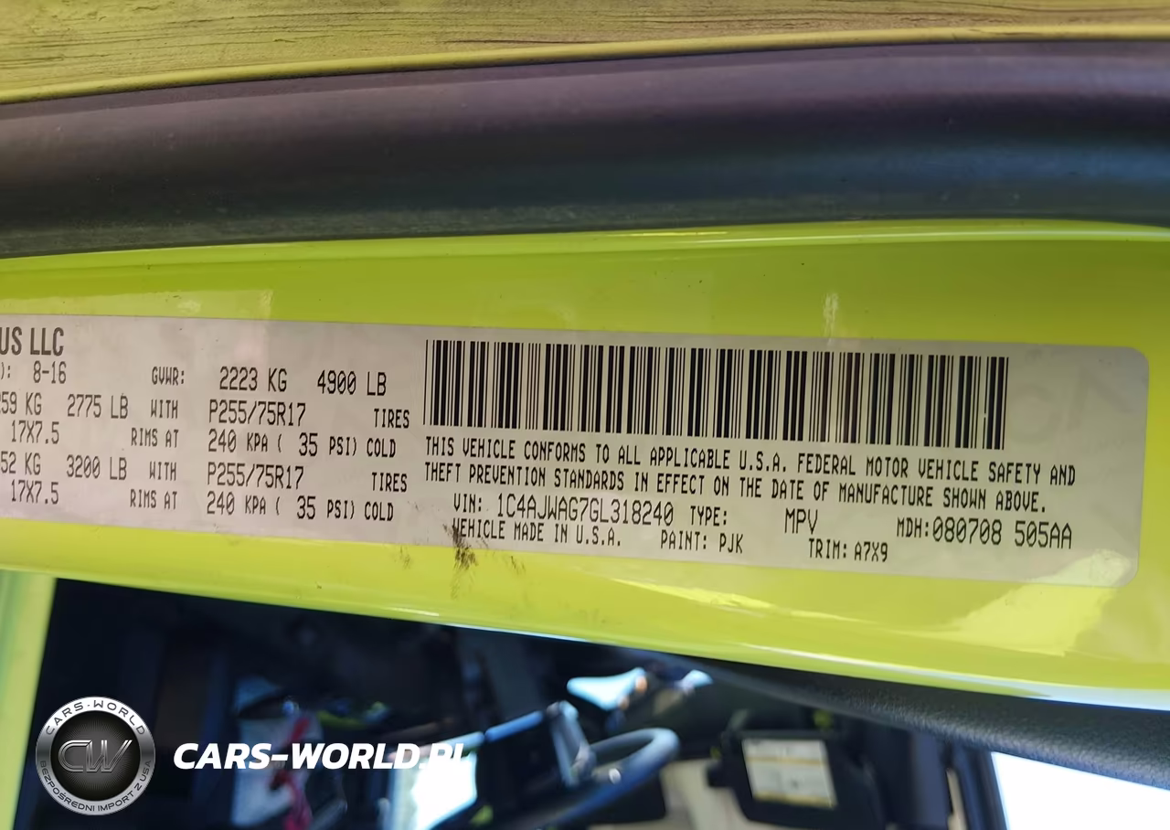 2016 Jeep Wrangler Sport VIN:1C4AJWAG7GL318240 - 9