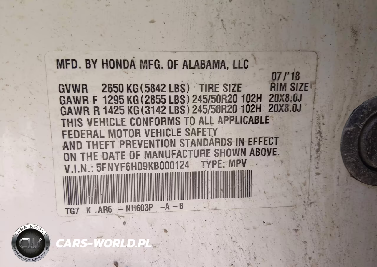 2019 Honda Pilot Elite VIN:5FNYF6H09KB000124 - 9