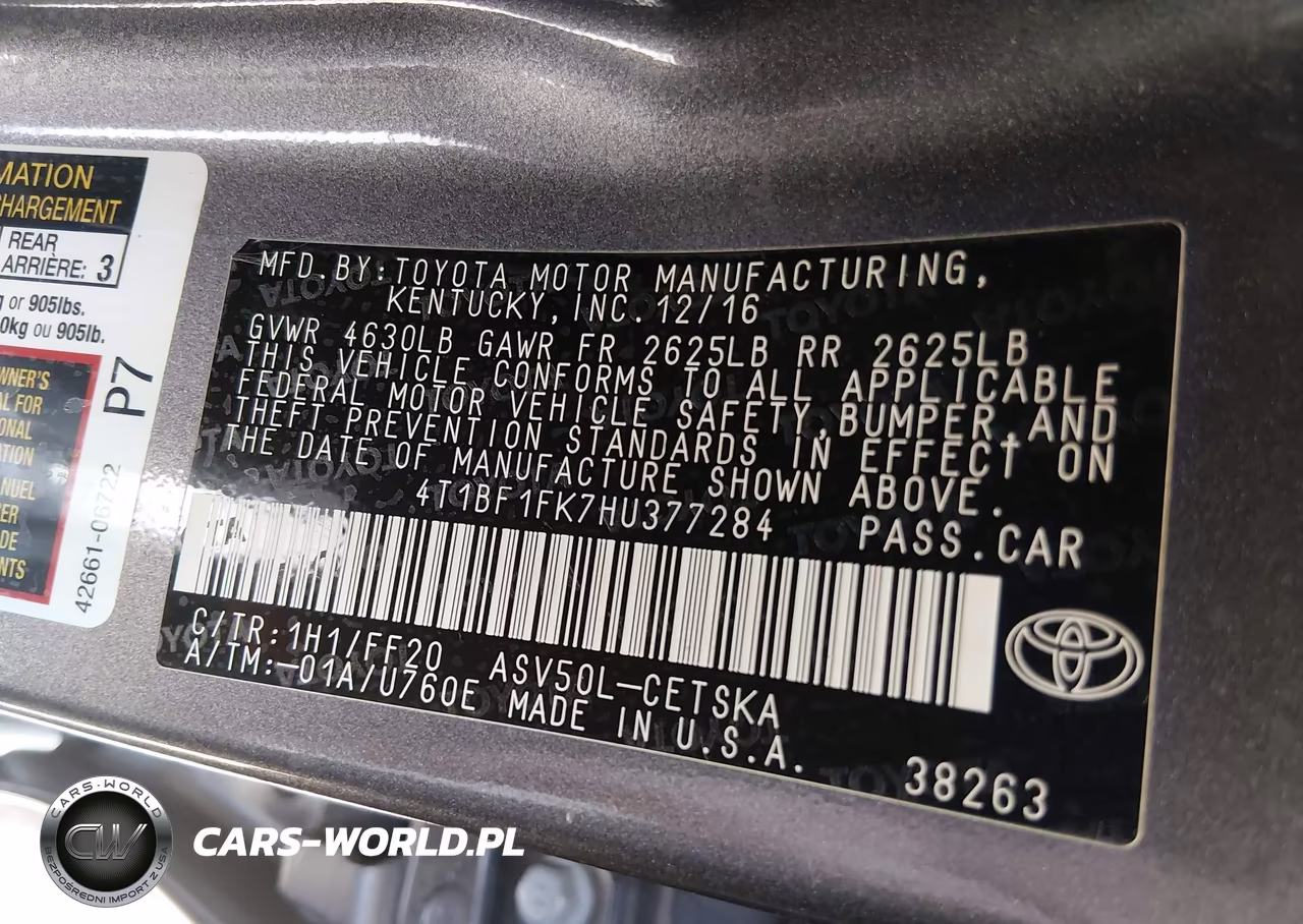 2017 Toyota Camry Se VIN:4T1BF1FK7HU377284 - 9