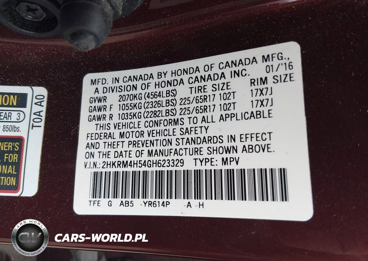 2016 Honda Cr-V Ex VIN:2HKRM4H54GH623329 - 9