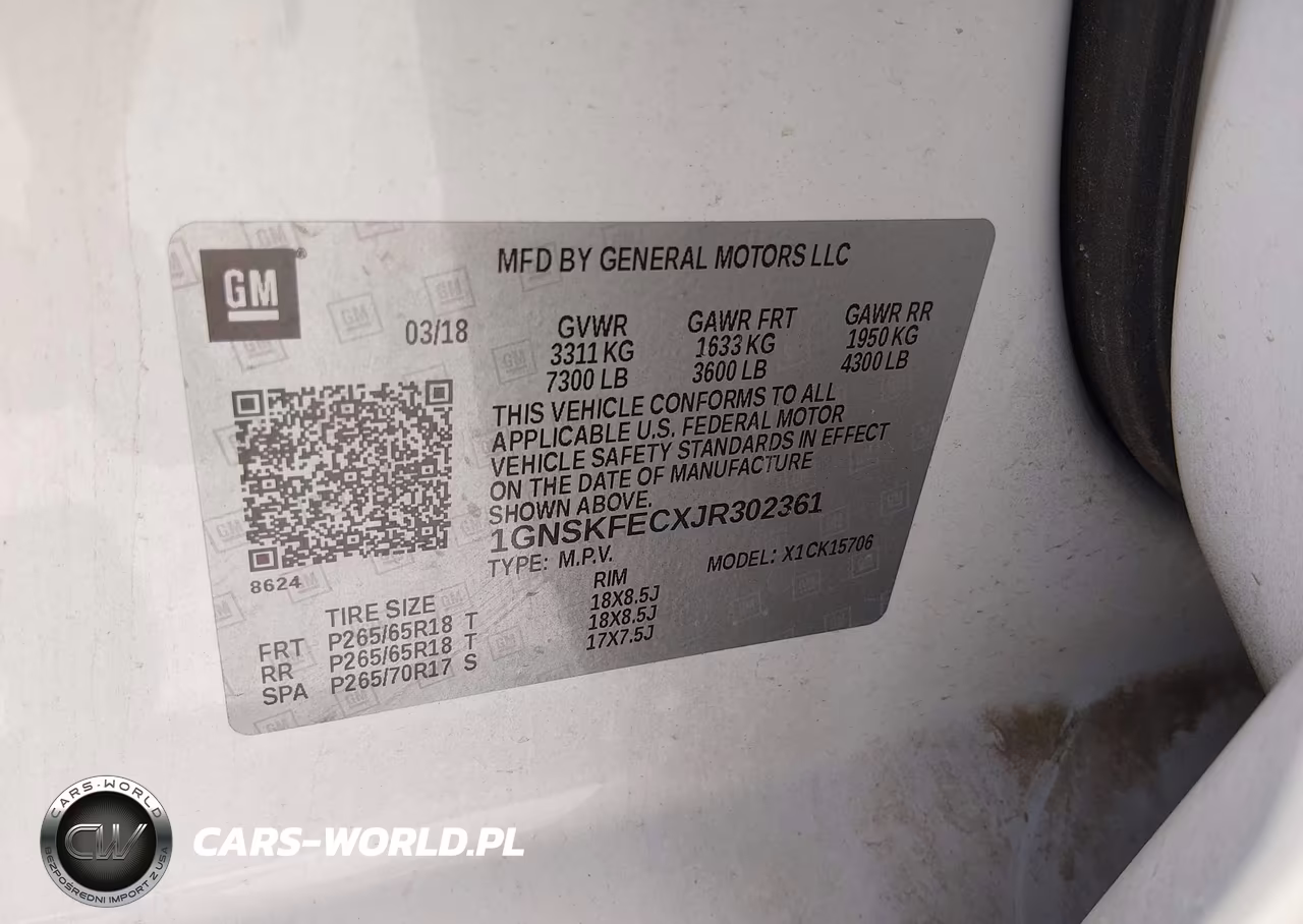 2018 Chevrolet Tahoe Commercial Fleet VIN:1GNSKFECXJR302361 - 9