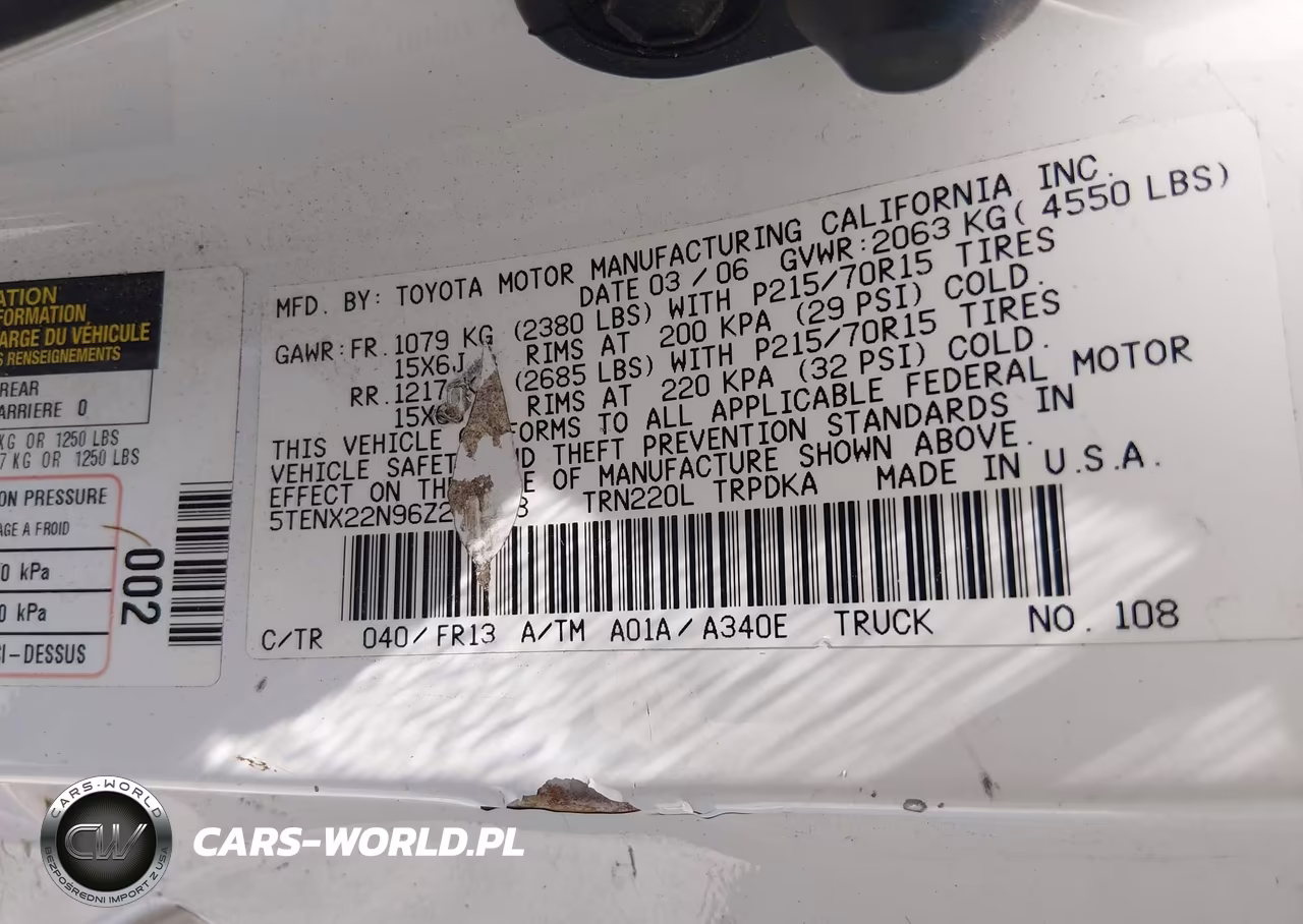 2006 Toyota Tacoma VIN:5TENX22N96Z248018 - 9