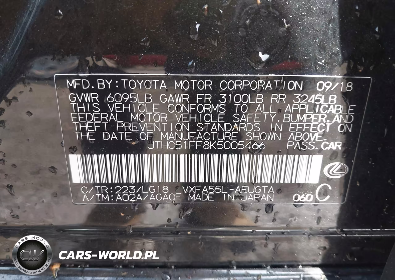 2019 Lexus Ls 500 VIN:JTHC51FF8K5005466 - 9