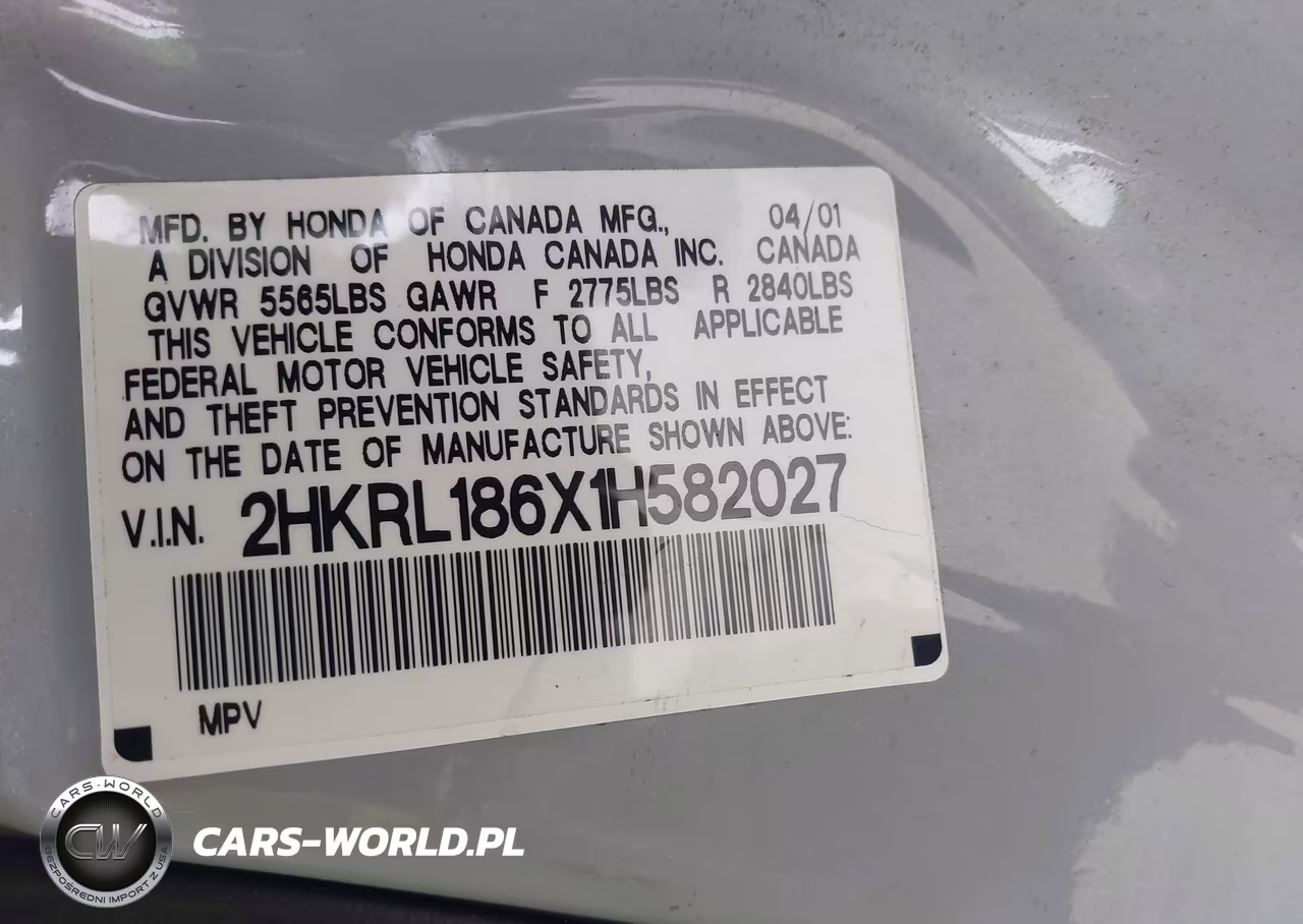 2001 Honda Odyssey Ex VIN:2HKRL186X1H582027 - 9