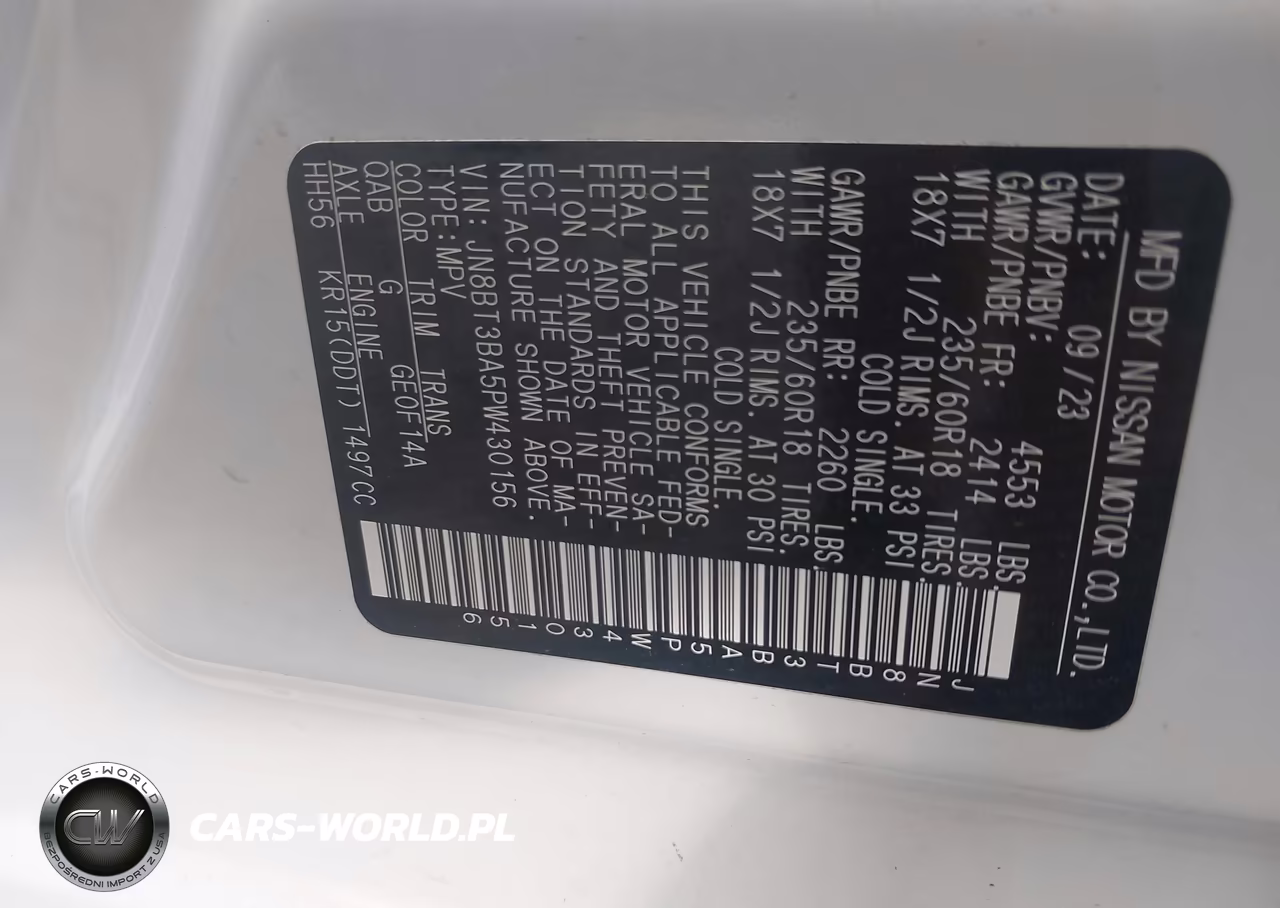 2023 Nissan Rogue Sv Fwd VIN:JN8BT3BA5PW430156 - 9