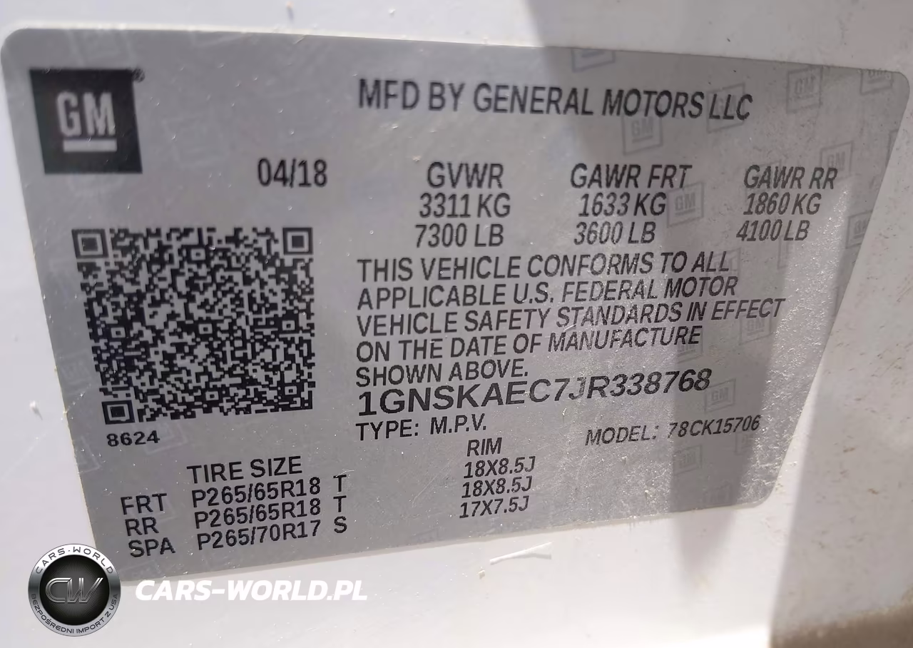 2018 Chevrolet Tahoe Ls VIN:1GNSKAEC7JR338768 - 9